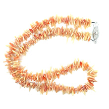 Natural Shaded Orange Coral Plain Chips Semiprecious Necklace