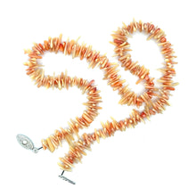 Natural Shaded Orange Coral Plain Chips Semiprecious Necklace