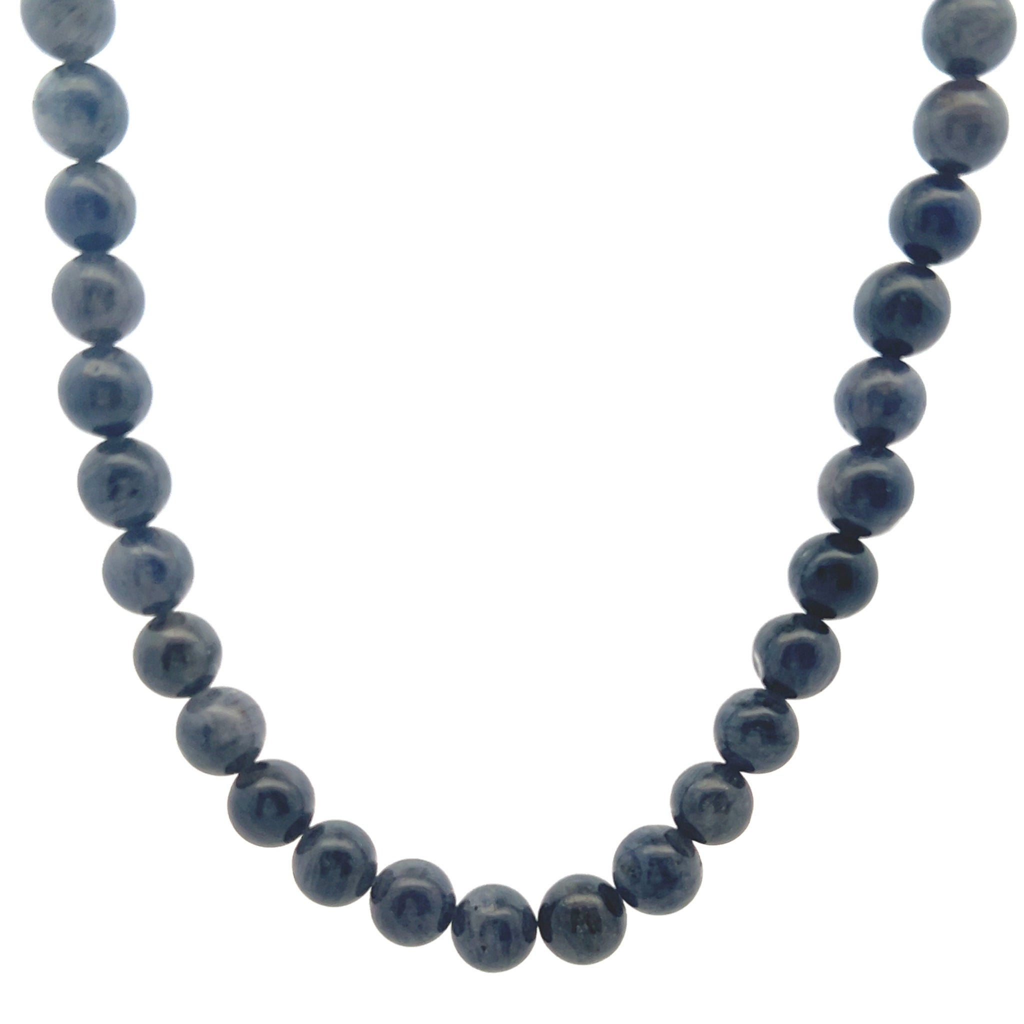 Natural Sodalite Plain 9mm Ball Semiprecious Necklace