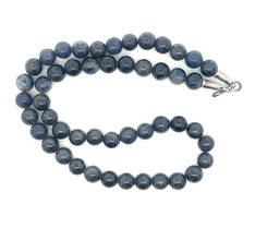 Natural Sodalite Plain 9mm Ball Semiprecious Necklace