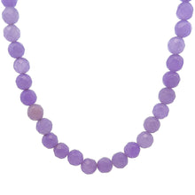 Natural Purple Jade Facet 8mm Ball Semiprecious Necklace