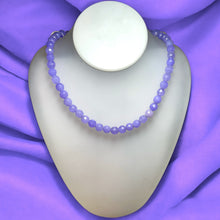 Natural Purple Jade Facet 8mm Ball Semiprecious Necklace