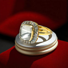 14K Yellow Gold Diamond Polki Ring – Refined Occasion Wear with Regal Indian Detailing