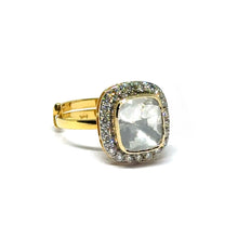 14K Yellow Gold Diamond Polki Ring – Refined Occasion Wear with Regal Indian Detailing