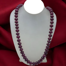 Natural Ruby Opera Necklace | Smooth 12-13mm Rondelle Beads 69 Pcs 1067 Carats | Scarlet Red VVS Clarity | 27 Inch Handmade Gemstone Jewelry