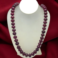 Natural Genuine  Ruby Necklace | Smooth 14-15mm Rondelle Beads 56 Pieces 1352 Carats | Deep Crimson Red VVS Quality | 25 Inch Fine Gemstone Jewelry