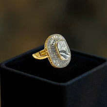 18K Yellow Gold Tapered Diamond Polki Ring – Royal Indian Design with Jadau Heritage Appeal