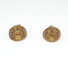 14K Yellow Gold Diamond Polki Earrings – Lightweight Design with Timeless Indian Character