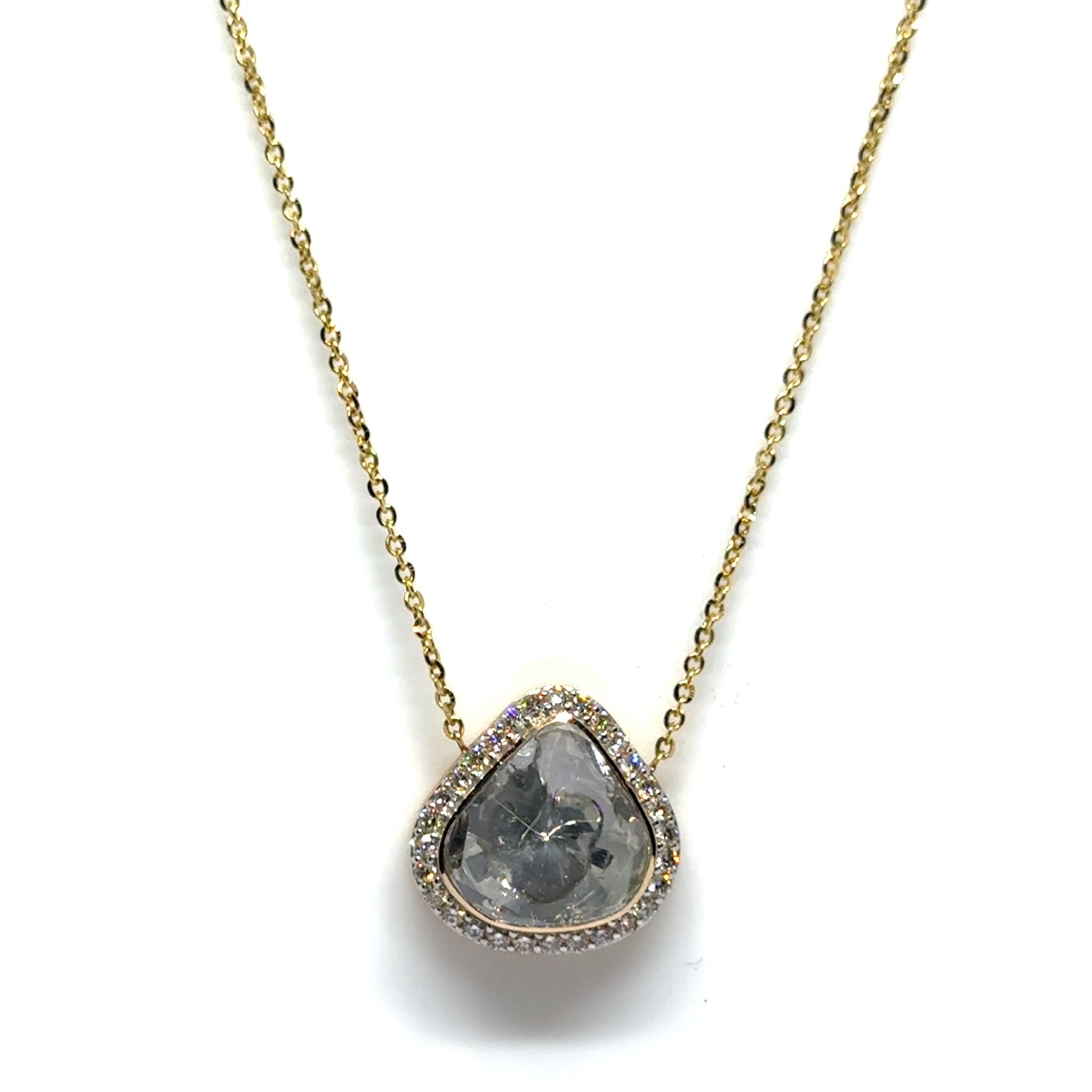 18K Yellow Gold Heritage Diamond Polki Necklace – Regal Necklace for Bridal and Special Occasions