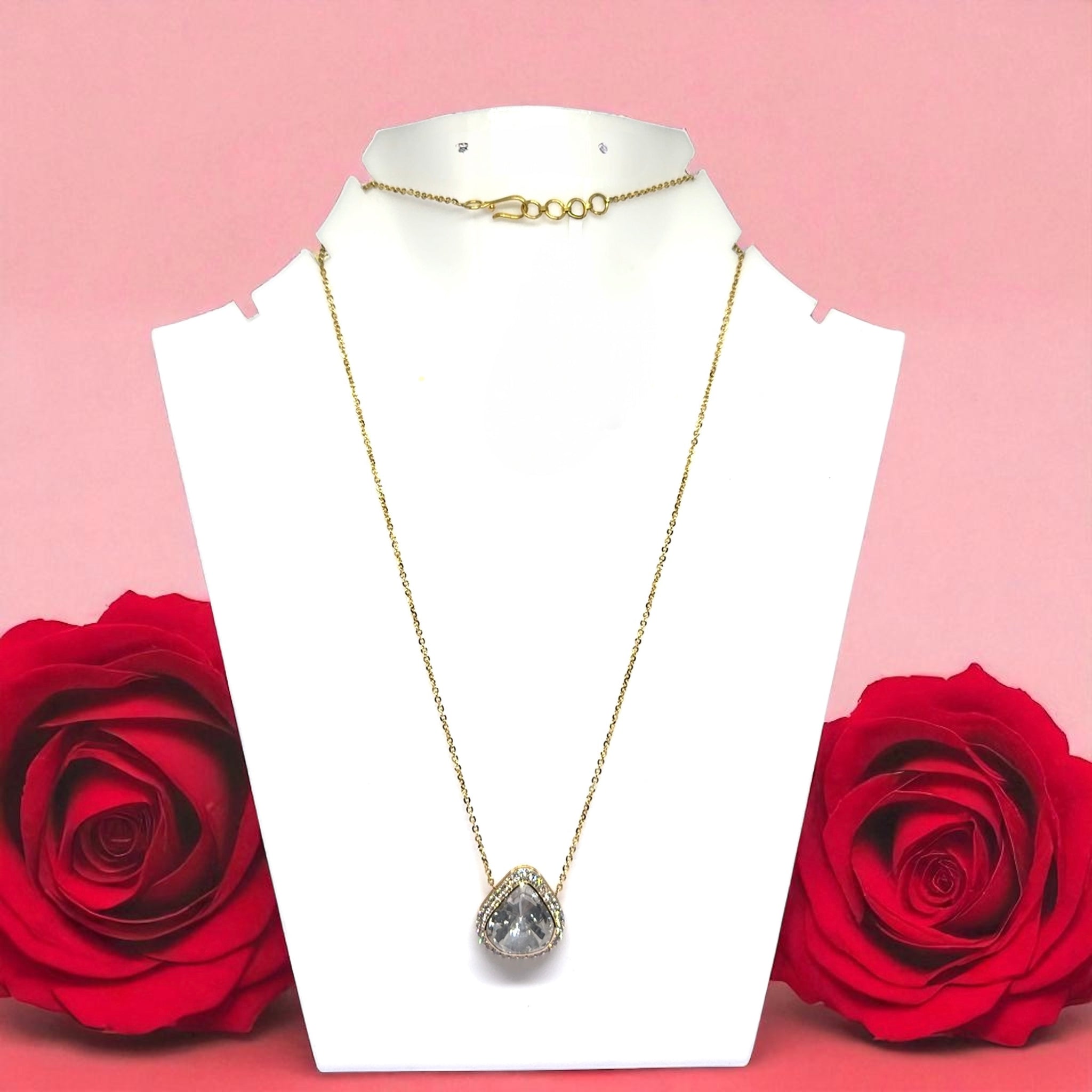 18K Yellow Gold Heritage Diamond Polki Necklace – Regal Necklace for Bridal and Special Occasions