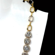 14K Yellow Gold Natural Diamond Polki Necklace in Classic Layout – Delicate Chain and Traditional Jewelry