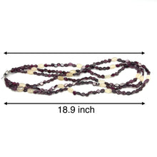 Handmade Natural Garnet Plain Hexagon & Chalcedony Nugget Gemstone Beaded 18.9