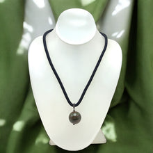 Natural Jasper Gemstone 20mm Ball Dark Twisted Cord Pendant Necklace for protective energy