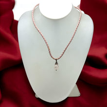 White Glass Drop Stone 16mm With Light Pink Twisted Cord Pendant Necklace Inspired By Soft Tones And Minimal Elegance