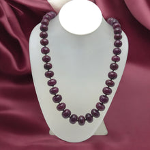 Natural Genuine Ruby Necklace | Rondelle Smooth 12-16mm Beads 58 Pcs 1292 Carats | Crimson Red VVS Clarity | 26 Inch High-Value Precious Gemstone Jewelry