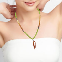 Citrine Natural, Spessartite Garnet, and Peridot Lariat Style Necklace