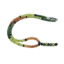 Tsavorite Natural, Peridot, Black Tourmaline, and Spessartite Necklace