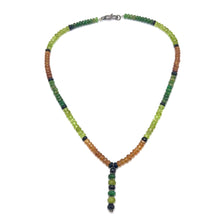 Tsavorite Natural, Peridot, Black Tourmaline, and Spessartite Necklace