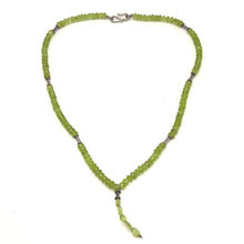 Semiprecious Natural, Peridot Gemstone Lariat Style Necklace