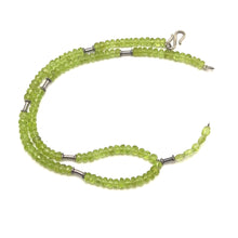 Semiprecious Natural, Peridot Gemstone Lariat Style Necklace