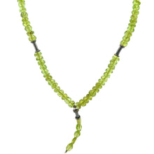 Semiprecious Natural, Peridot Gemstone Lariat Style Necklace