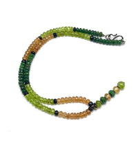 Peridot Natural, Citrine, Tsavorite, and Black Tourmaline Necklace