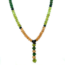 Peridot Natural, Citrine, Tsavorite, and Black Tourmaline Necklace