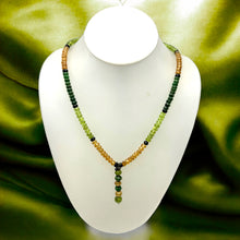 Peridot Natural, Citrine, Tsavorite, and Black Tourmaline Necklace