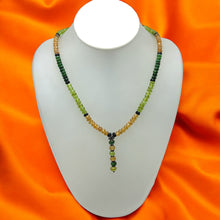 Peridot Natural, Citrine, Black Tourmaline, and Tsavorite Gemstone Necklace