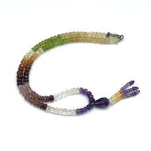 Peridot Natural, Citrine, Spessartite, Pink Tourmaline, and Amethyst Necklace