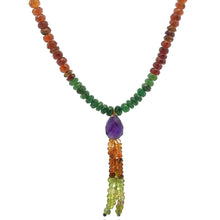 Aquamarine Natural, Spessartite, Tanzanite, Tsavorite, Citrine, Peridot, and Amethyst Necklace