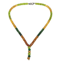 Citrine Natural, Peridot, Tsavorite, and Spessartite Garnet Necklace