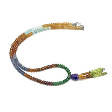 Aquamarine Natural, Spessartite, Tanzanite, Tsavorite, Citrine, Peridot, and Amethyst Necklace