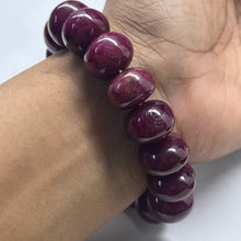 Natural Ruby Bracelet | Smooth 15–16mm Rondelle Beads 16 Pcs 486 Carats | Crimson Red VVS Clarity | Precious Gemstone Jewelry