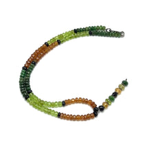 Spessartite Garnet Natural, Peridot, Tsavorite, and Black Tourmaline Necklace