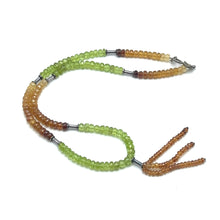 Spessartite Garnet Natural, Citrine, and Peridot Gemstone Necklace