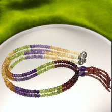 Amethyst Natural, Peridot, Garnet, Spessartite, and Citrine Necklace
