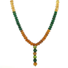 Peridot Natural, Citrine, Tsavorite, and Spessartite Garnet Necklace