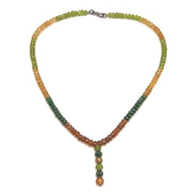 Peridot Natural, Citrine, Tsavorite, and Spessartite Garnet Necklace