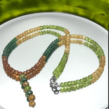 Peridot Natural, Citrine, Tsavorite, and Spessartite Garnet Necklace