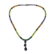 Peridot Natural, Tsavorite, Amethyst, and Citrine Necklace