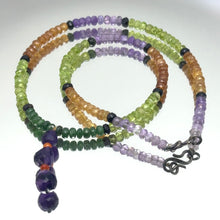 Peridot Natural, Tsavorite, Amethyst, and Citrine Necklace