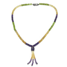 Amethyst Natural, Citrine, and Peridot Gemstone Necklace