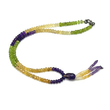 Amethyst Natural, Citrine, and Peridot Gemstone Necklace