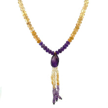 Amethyst Natural, Citrine, and Peridot Gemstone Necklace