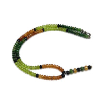 Peridot Natural, Tsavorite, Black Tourmaline, and Spessartite Garnet Necklace