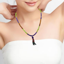 Garnet Natural, Peridot, Amethyst, Spessartite, and Blue Tourmaline Necklace