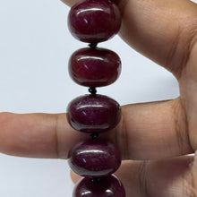 Natural Genuine Ruby Necklace | Rondelle Smooth 12-16mm Beads 58 Pcs 1292 Carats | Crimson Red VVS Clarity | 26 Inch High-Value Precious Gemstone Jewelry