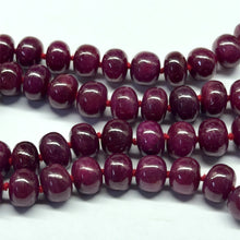 Natural Ruby Opera Necklace | Smooth 12-13mm Rondelle Beads 69 Pcs 1067 Carats | Scarlet Red VVS Clarity | 27 Inch Handmade Gemstone Jewelry
