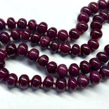 Natural Ruby Premium Necklace | Smooth 11-12mm Rondelle Beads 76 Pcs 889 Carats | Deep Crimson Red VVS Clarity | 27 Inch High Quality Gemstone Jewelry